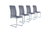 Set Of 4 Two Tone Grey And Chrome Dining Chairs