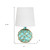 15" Aqua Glass Round Table Lamp With White Drum Shade