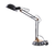 33" Black Metal Desk Table Lamp With Black Bowl Shade