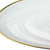 Handcrafted Optical Glass And White Gold Footed Cakestand With Gold Rim