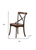 Set of Two Brown Cross Back Dining Side Chairs