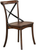 Set of Two Brown Cross Back Dining Side Chairs