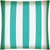 17" Turquoise and White Striped Indoor Outdoor Throw Pillow Cover