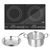 Dual Burners Cooktop Stove  Stainless Steel Induction Casserole and  Fry Pan