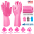 1 Pair Magic Silicone Brush Dishwashing Gloves
