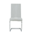 Set of Four White And Silver Upholstered Faux Leather Dining Side Chairs