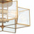 Brass Unique Statement Two Light Metal Dimmable Flush Chandelier