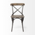 Set Of Two Brown And Gray Wood Cross Back Side Chairs
