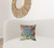 16" X 16" Blue and Green Geometric Indoor Outdoor Throw Pillow