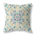 20" X 20" Off White And Light Blue Broadcloth Floral Throw Pillow