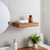 14" Brown Wood Wall Mounted Bathroom Shelves