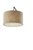77" Black Swing Arm Floor Lamp With Beige Solid Color Drum Shade