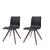 Set of Two Black And Brown Upholstered Faux Leather Dining Side Chairs
