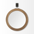 44" Wood Brown Round Framed Accent Mirror