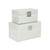 Set of Two Silver And White Wood And Shagreen Box With Lid