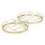 15" Gold Round Metal Handmade Tray With Handles