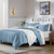 Blue Queen Cotton Blend Washable Duvet Cover Set