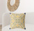 26" X 26" Yellow And Blue Broadcloth Floral Throw Pillow