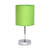 12" Silver Metal Table Lamp LED With Green Drum Shade