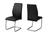 Set of Two Black And Silver Upholstered Faux Leather Dining Side Chairs