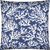 17" X 17" Deep Blue And White Zippered Polyester Coastal Throw Pillow Cover