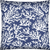 17" X 17" Deep Blue And White Zippered Polyester Coastal Throw Pillow Cover