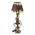 Industrial Rustic Metal Table Lamp with Leaf Detailed Stand