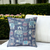 18" X 18" Blue And Gray Broadcloth Floral Throw Pillow