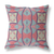 20"x20" Muted Red Yellow Zippered Suede Geometric Throw Pillow