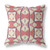 18"x18" Red Yellow White Zippered Suede Geometric Throw Pillow