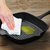 Round Ribbed Cast Iron Steak Frying Grill Skillet Pan with Folding Wooden Handle