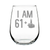 62nd Birthday Gifts - 61 Middle Finger Stemless Wine Glass