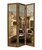 1 X 50 X 69 Brown Glass &amp;amp; Wood Mirror Screen