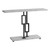 12" x 47.25" x 31" Grey CementBlack Nickel Metel Accent Table