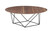 41” Mod Geo Brown and Black Wood and Iron Coffee Table