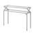 12" x 42" x 32" Silver Metal and Clear Tempered Glass Accent Table