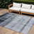 10' X 14' Navy and Gray Ombre Washable Non Skid Indoor Outdoor Area Rug