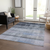 10' X 14' Navy and Gray Ombre Washable Non Skid Indoor Outdoor Area Rug