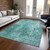 8' X 10' Teal Blue Green And Gray Abstract Washable Indoor Outdoor Area Rug