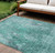8' X 10' Teal Blue Green And Gray Abstract Washable Indoor Outdoor Area Rug