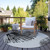 8' Black And Ivory Round Abstract Washable Indoor Outdoor Area Rug