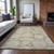 9' X 12' Brown Tan And Beige Floral Washable Indoor Outdoor Area Rug