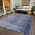 10' X 14' Navy Blue And Sky Blue Abstract Washable Indoor Outdoor Area Rug