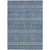 10' X 14' Navy Blue And Sky Blue Floral Medallion Washable Indoor Outdoor Area Rug