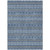 10' X 14' Navy Blue And Sky Blue Floral Medallion Washable Indoor Outdoor Area Rug