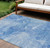 10' X 14' Denim Blue And Sky Blue Nautical Washable Indoor Outdoor Area Rug