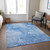 10' X 14' Denim Blue And Sky Blue Nautical Washable Indoor Outdoor Area Rug