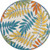 4' Ivory And Blue Round Indoor Outdoor Area Rug