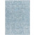 9' X 12' Sky Blue And Denim Blue Floral Washable Indoor Outdoor Area Rug