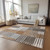 8' X 10' Chocolate And Gray Striped Washable Indoor Outdoor Area Rug